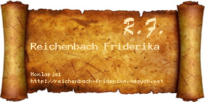 Reichenbach Friderika névjegykártya
